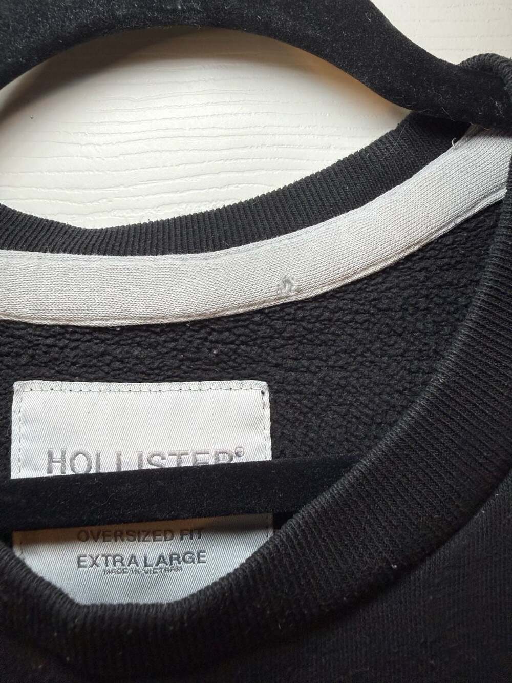 Hollister Oversized Fit Black Crewneck Sweatshirt Extra Large - Picture 4 of 8